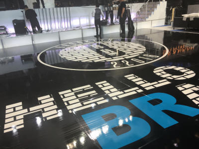 Full Print Floor at the Barclay's Center in Brooklyn NYC for our friends at Cerbelli Creative