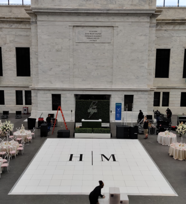 Black Monogram on White Floor at the Cleveland Museum of Art for our friends at Event Source